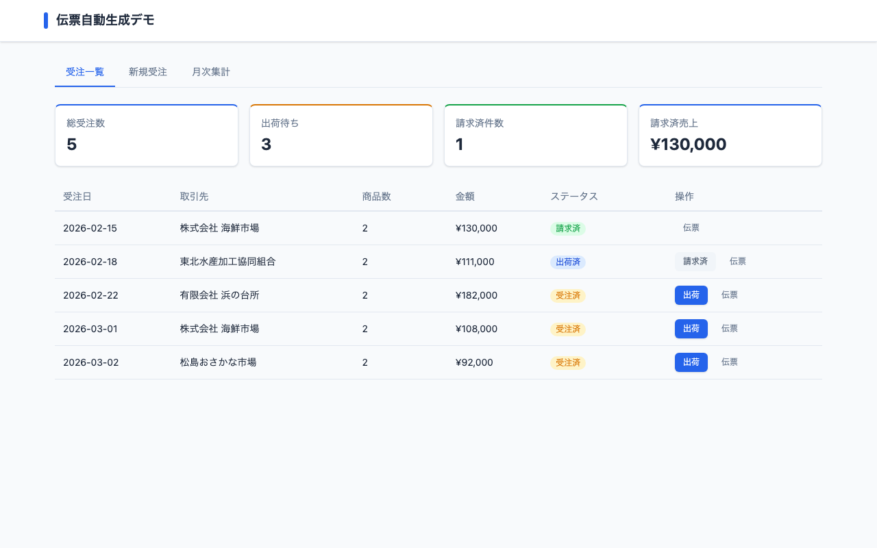 伝票自動生成ツール Screenshot